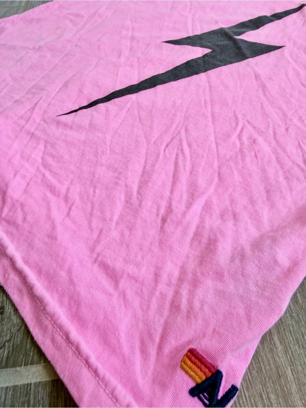 Aviator Nation Kids Neon Pink Lightning Bolt Tee size 14 (or adult XS) - Picture 3 of 4